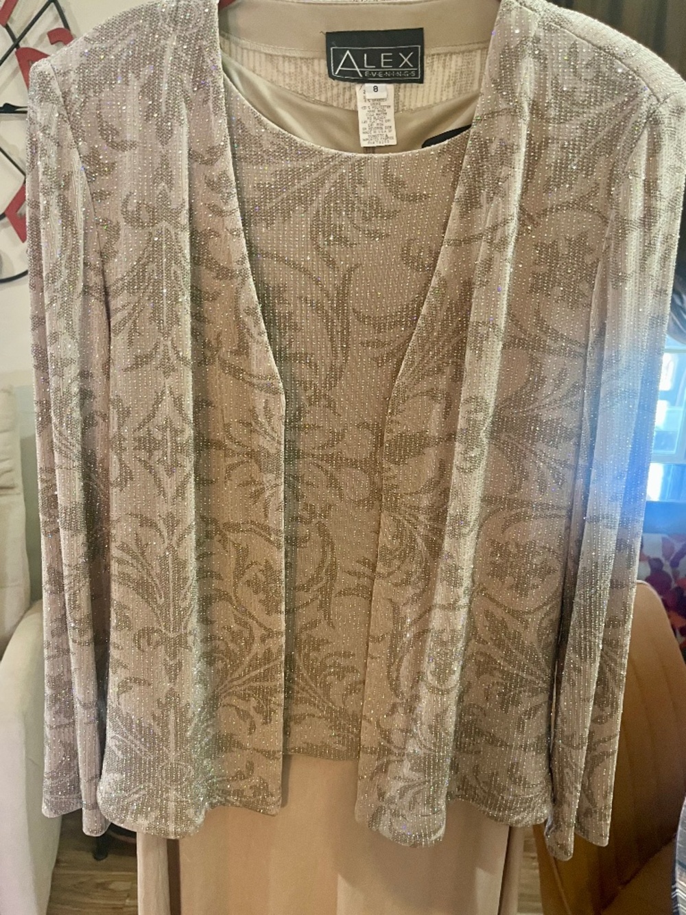 ALEX EVENINGS Stunning Gown 2 pc. Sleeveless with jacket. Mother of the Bride - Picture 4 of 10